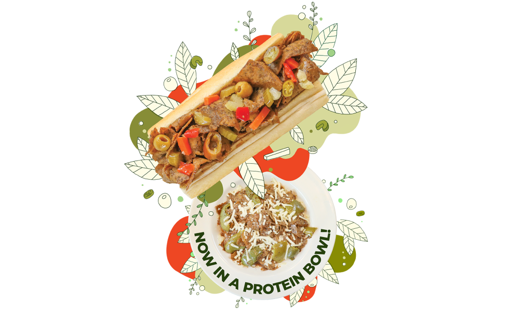 PlantBased Italian Beefless Sandwich & Protein Bowl Buona Beef
