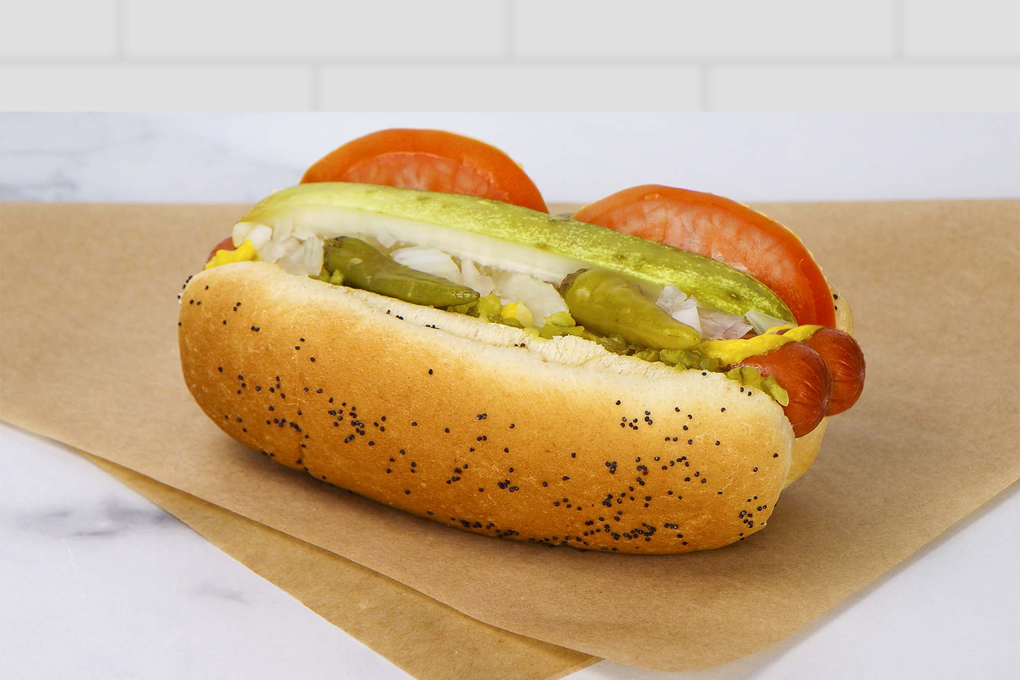 Buitenboordmotor Komkommer Leesbaarheid Chicago-Style Double Hot Dog | Buona - Chicago's Original Italian Beef