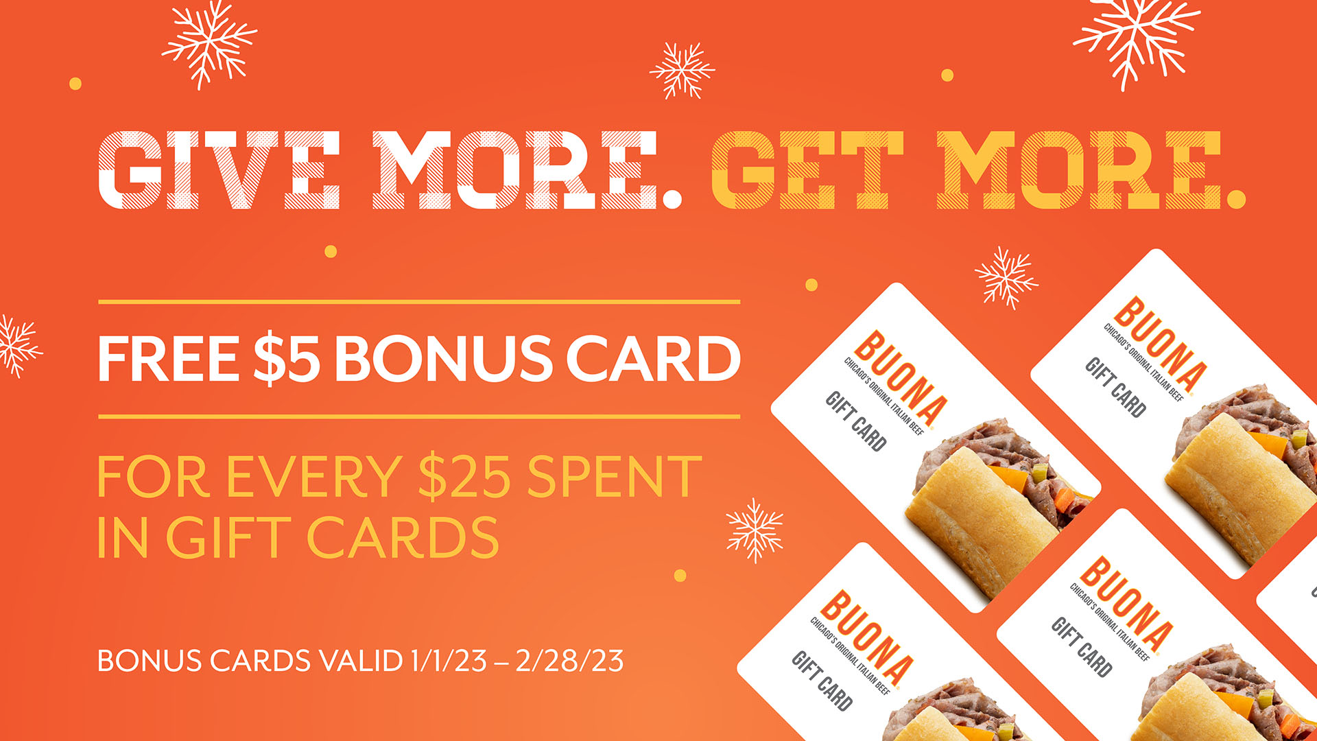 Buona Beef Gift Card Printable Cards