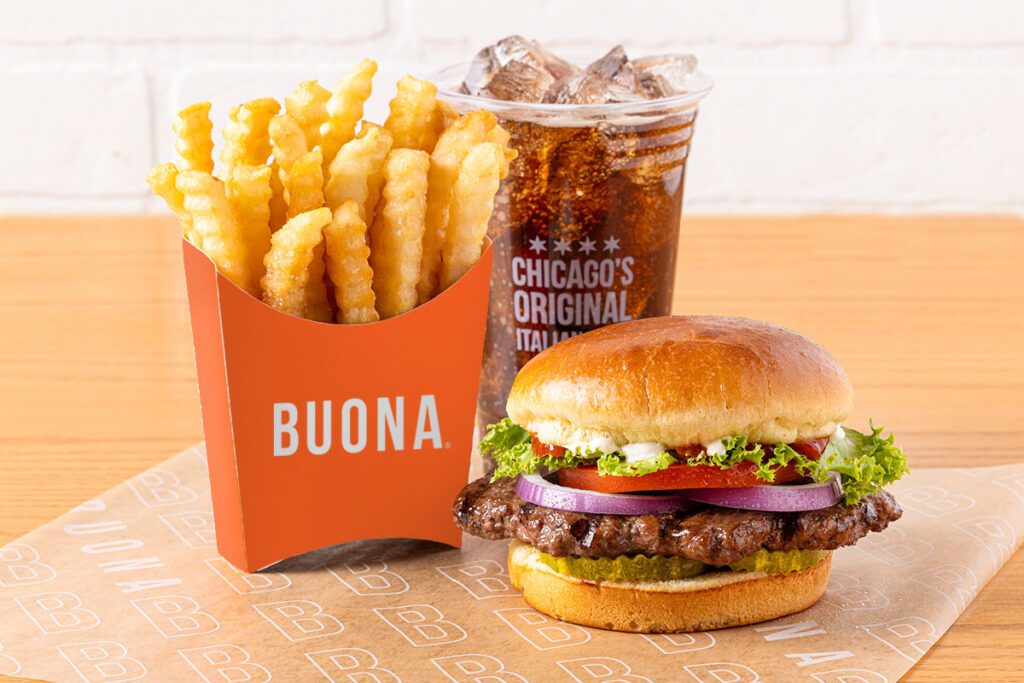 Buona meal deal #4 - Hamburger, Fries, Fountain Drink