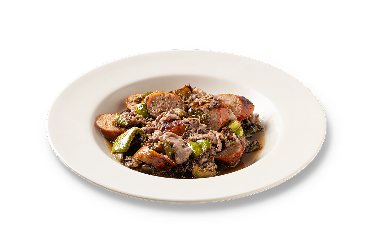 Beef and Sausage Protein Bowl at Buona restaurant in Skokie, Illinois