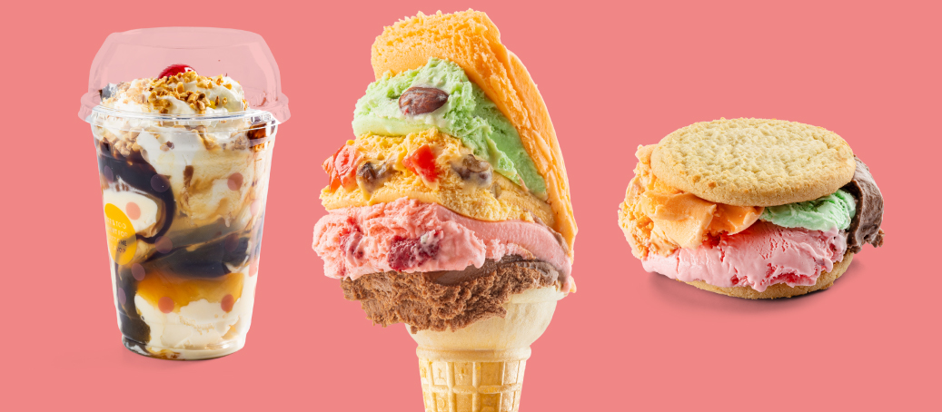 Rainbow Cone ice cream treats at Buona in Lakemoor, Illinois